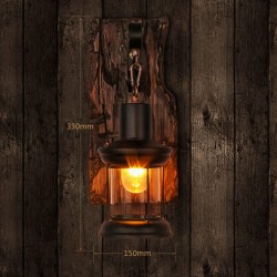 Vintage - Holz Wandleuchte - LED Licht