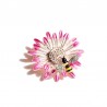 Crystal bee and daisy - an elegant broochBrooches