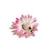 Crystal bee and daisy - an elegant broochBrooches