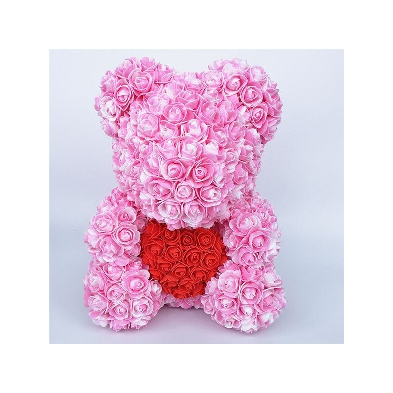 Rose bear - bear made from infinity roses with a heart - 25cm - 35cmValentine's day