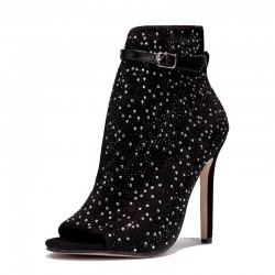 Crystal high heel pumps - ankle length - buckle strapPumps