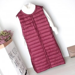 Fall - winter ultralight long down vestJackets