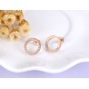 Rose gold & silver round earrings with crystalsEarrings