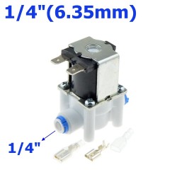 Plastic solenoid valve - 1/4"-3/8" hose pipe - quick connection to water reverse osmosis system