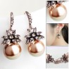 Vintage luxury earrings with crystal flower & pearl