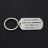 Love You More Today Than Yesterday - stainless steel keyringKeyrings