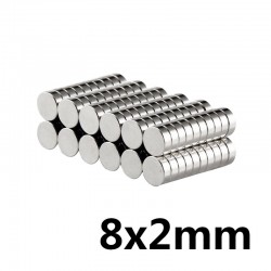 N35 8 * 2 mm neodymium magnet - strong disc 50 piecesN35