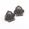 Vintage hollow flowers - alloy furniture hinges - 2 piecesFurniture