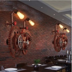 Loft style industrial gear - vintage wall light lamp