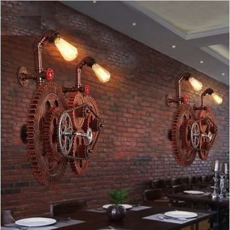 Loft style industrial gear - vintage wall light lampWall lights