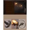 Bicycle & water pipe - vintage LED Edison light - wall lamp