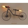 Bicycle & water pipe - vintage LED Edison light - wall lamp