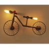 Bicycle & water pipe - vintage LED Edison light - wall lamp