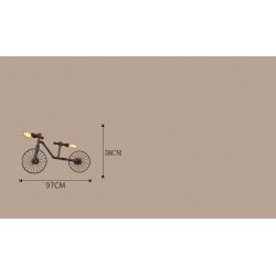 Bicycle & water pipe - vintage LED Edison light - wall lamp