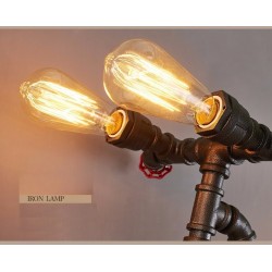 Bicycle & water pipe - vintage LED Edison light - wall lamp