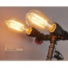Bicycle & water pipe - vintage LED Edison light - wall lamp