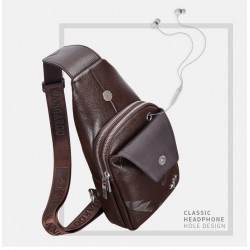 Fashionable crossbody leather bag with leaves patternBags
