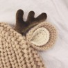 Wintermütze mit kleinen Rentierhörnern und Ohren - Strickmütze für Kinder