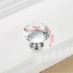 Furniture handles with screws - crystal knobs - 30mm - 5 piecesFurniture